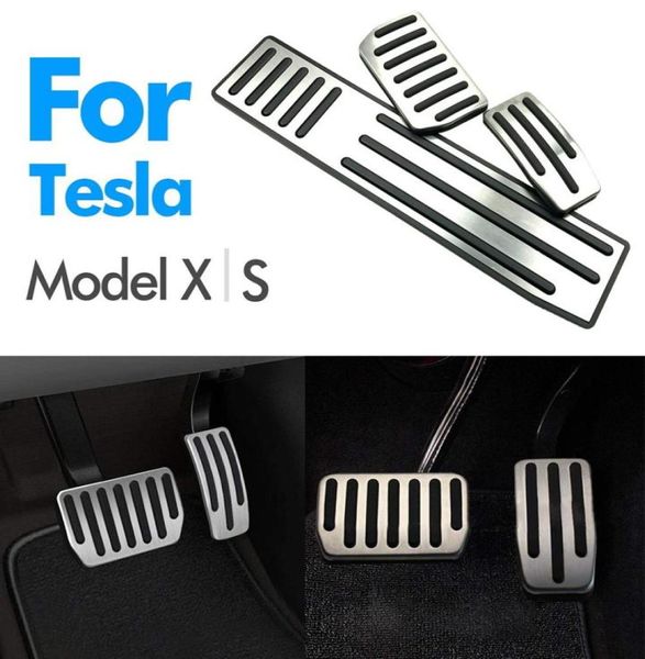 Couvoirs de pédale de frein de voiture pour Tesla Model S x acier inoxydable PEDAL PEDAL MATE MATS MATS COUVERT