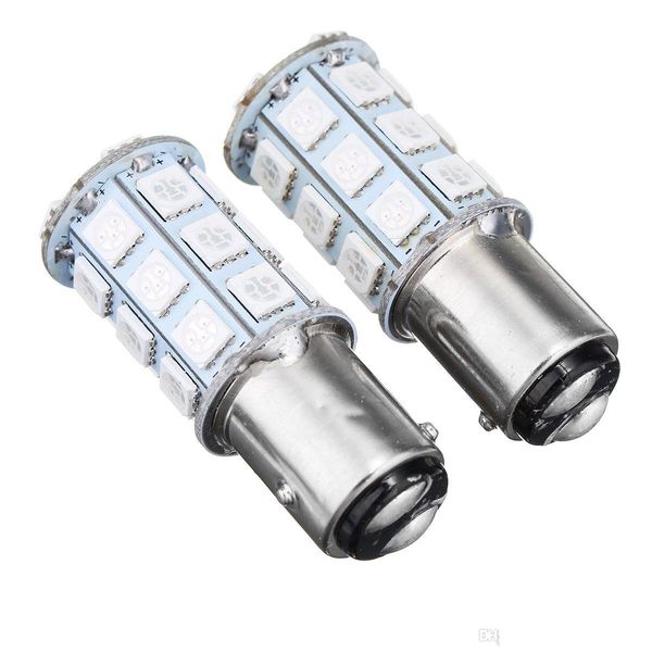 Ampoules de voiture 1 paire 12V Baw15D 5050 SMD 27 Voiture LED Lampe de recul Feu Stop BBS Tail Drop Livraison 2022 Mobiles Motos Lumières Dhhuh