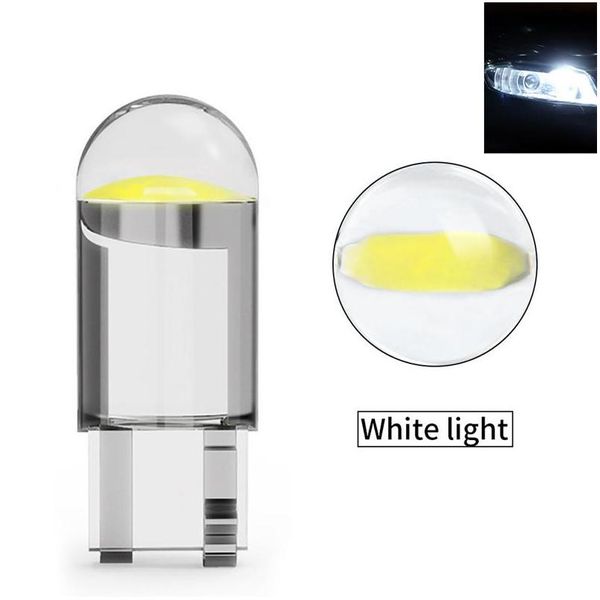 Bombillas de coche 100 Uds. Blanco 1Led Cob 158 W5W 2825 168 192 194 T10 Wedge Bbs 12V para lámparas de posición lateral cúpula mapa puerta matrícula luz D Dhdim