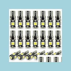 Ampoules de voiture 100Pcs White Wedge T10 Smd Canbus 5Smd 5 Led Car W5W 194 Erreur Motive Light Lamp Drop Delivery 2022 Mobiles Motos Li Dhg3T