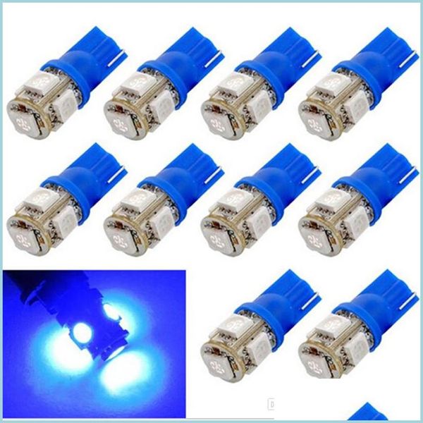 Ampoules de voiture 100X camion 12V 24V LED T10 194 168 W5W 5Smd 5050 Wedge Light BB Lampes de voiture Side Marker Clearance Blanc Vert Drop Livraison Dhn2E