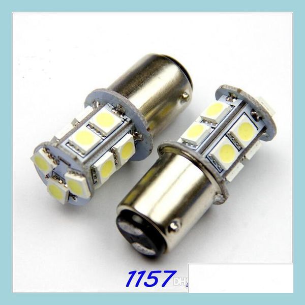 Bombillas para automóviles 10X 1156 Ba15S 1157 Bay15D 5W 5050 13Smd Luces LED para automóviles Luces traseras de freno Retroceso trasero Bbs Dc 12V Entrega de caída 2022 Móviles Dhqxu