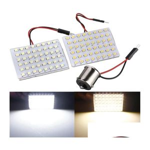 Bulbes de voiture 10x 48 SMD 1210 LED BBS Panneau BBS FOCH BLANC DOME MAP DOME LUMIÈRE AVEC 1156 BA15S ADAPTER DC12V3278442 DROP DIVRITEMENT MOBILES MO DHJS9