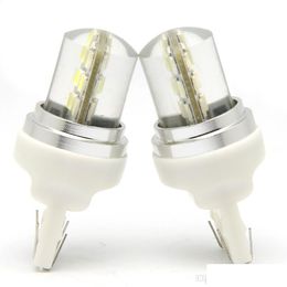 Ampoules de voiture 2pcs 7443 T20 Flash stroboscopique LED BB 2835 12 SMD Blink Sile Shell Puces Couleur Blanc Froid 580 W21 / 5W Lumière de voiture Drop Livraison M Dhe6T