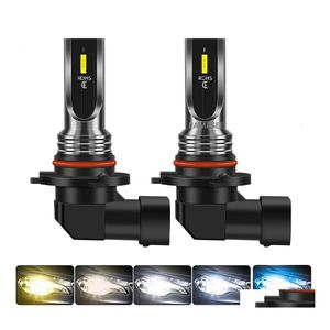 Bombillas de coche 2 uds H4 H7 H11 H10 Turbo LED faro Bbs 3000K 6000K Psx24W 9005 Hb3 9006 Hb4 H8 luces conducción móvil lámpara antiniebla gota del DHVFI