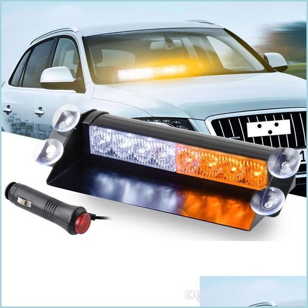 Bombillas de coche 8 Led para el tablero del coche Luces estroboscópicas Flash Azul / Rojo Lámpara de advertencia de la policía de emergencia Entrega de luz 2022 Móviles Motocicletas Dhfsr