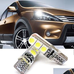 Ampoules de voiture Stylig 2pcs T10 5050 6SMD Canbus Largeur Lumière Intérieur LED Strobe Lecture DC12V Cristal Highlight Aucun avertissement Drop Livraison AU Otqko