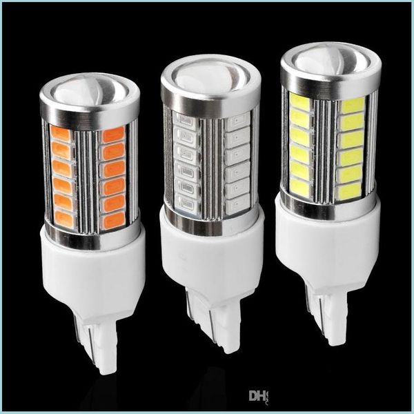 Ampoules de voiture T20 7443 W21 / 5W 33 Led Bbs 5630 5730 Smd Feux de freinage Antibrouillard Voiture Feux de jour Clignotant arrière Rouge Jaune Ambre Dhu7A