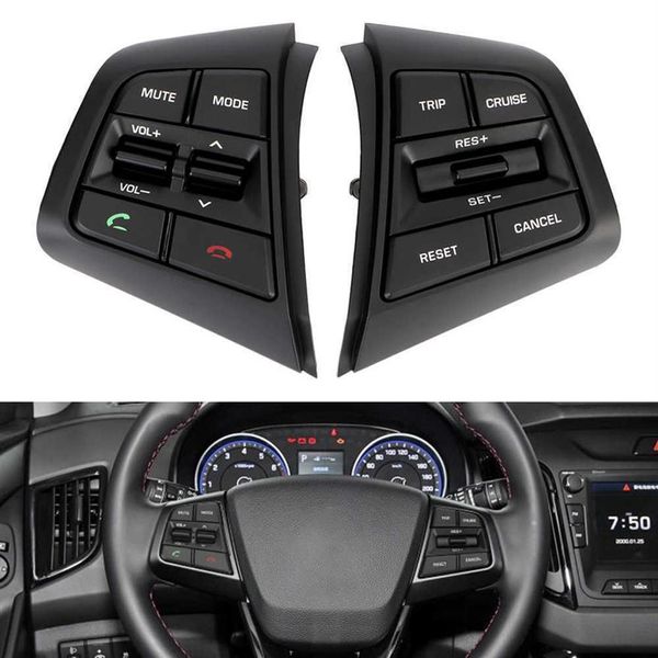 Boutons de voiture Volant Régulateur de vitesse Bouton de volume à distance avec câbles pour Hyundai ix25 creta 1 6L Bluetooth Switches243f