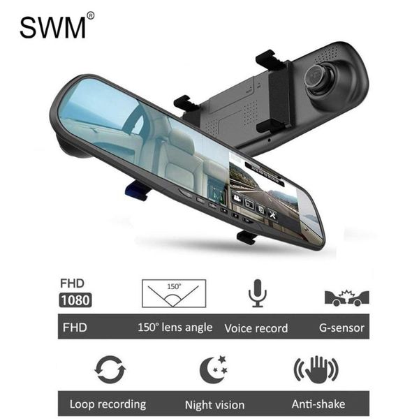 Caméra de voiture Dvr Dashcam Camara Para Auto 4.3 