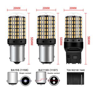 Auto Auto 2 Stuks 1156 Ba15s P21w Bau15s Py21w 7440 W21w P21/5w 1157 Bay15d 7443 3157 Led-lampen 144smd Canbus Lamp Reverse Richtingaanwijzer