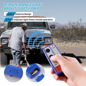 Kit de récupération de télécommande de treuils numériques sans fil portatifs de voiture de voiture 2,4 g 164 pieds avec émetteur manuel pour voiture Jeeps Suv 12 V 24 V