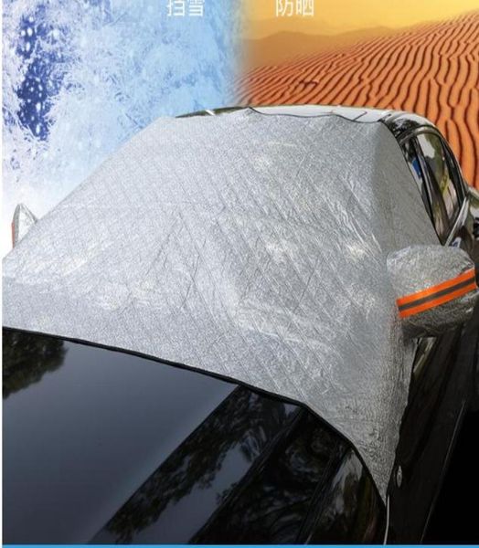 Vêtements de voiture demi-couverture housse de voiture isolation thermique pare-soleil anti-gel anti-neige pare-brise anti-protection solaire quatre mers6164528