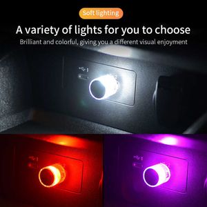 Auto Auto-interieur Sfeer Kleurrijke trage flits Leeslamp Led Auto Styling Nachtlampje Mini USB-interface Decoratieve lampen