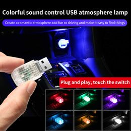 Interni auto Luci ad attivazione vocale Lampade decorative 5v Led Car Styling Luce notturna Mini USB Luci ambientali Accessori auto