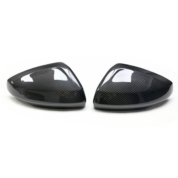 Tapas de carcasa de espejo modificado negro de fibra de carbono para coche para Audi VW A1 POLO 2019-2021 cubierta de ala lateral retrovisor