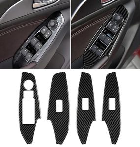 Etiqueta decorativa del Panel de elevación de ventana de conducción izquierda de fibra de carbono del coche para Mazda Axela 2014 201720188173892