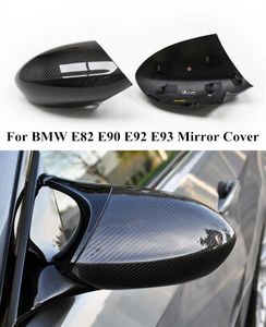 Capuchons de couverture de miroir en Fiber de carbone de voiture pour BMW 1M E82 E90 E92 E93 M3 coque de boîtier d'aile latérale de rétroviseur