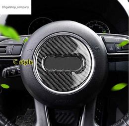 Auto koolstofvezel stuurwiel sticker frame cover voor Audi A1 A3 A4 A5 A6 A7 Q3 A6 C7 Q5 A8 Q7 B6 B7 Auto -accessoires