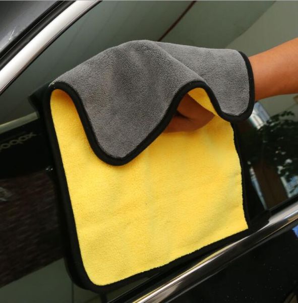 Soins de voiture polissage serviettes de lavage lavage séchage serviette en microfibre peluche épaisse chiffon de nettoyage de voiture fibre Polyester serviette douce en peluche