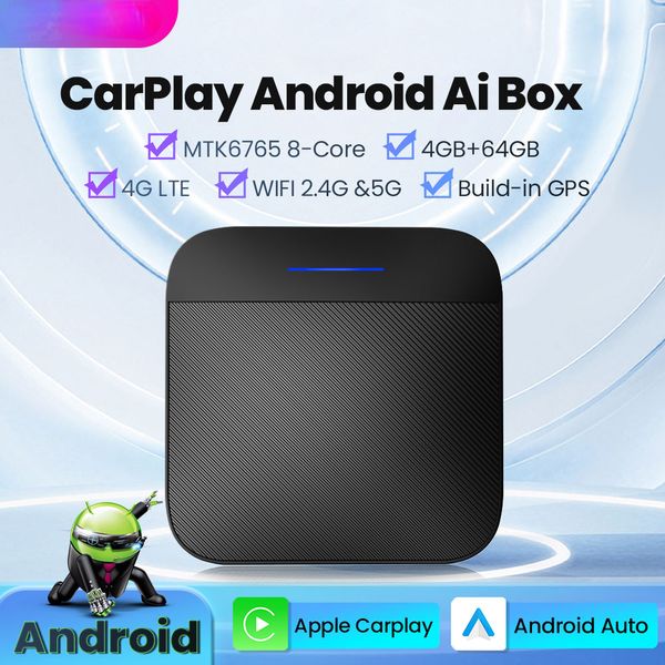 Adaptador inalámbrico CarPlay Ai Box para coche, Dongle USB automático con Android, TV Live Box, 4GLTE, WIFI, GPS, reproducción de 8 núcleos