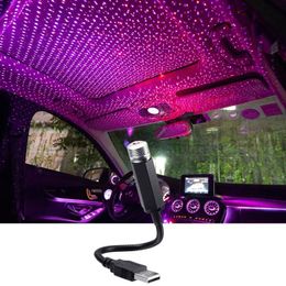 Luz de techo para coche, miniproyector LED, Lámpara decorativa USB ajustable para decoración de techo de habitación