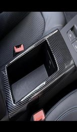 Boîte de rangement d'accoudoir de Console centrale de voiture, cadre de décoration, garniture de couverture ABS pour A3 8V 2014 – 18 intérieur en Fiber de carbone Style7001498