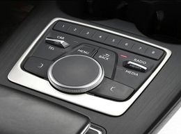 Panneau multimédia de Console centrale de voiture, garniture de couverture décorative, bandes en acier inoxydable pour A4 B9 2017, style de voiture 1790937