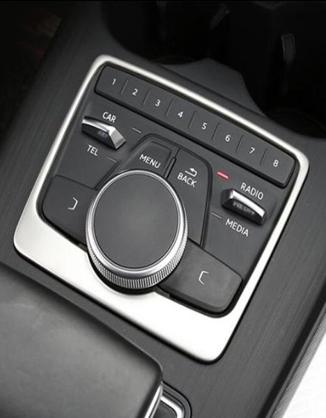 Panneau multimédia de Console centrale de voiture, garniture de couverture décorative, bandes en acier inoxydable pour A4 B9 2017, style de voiture 2726506