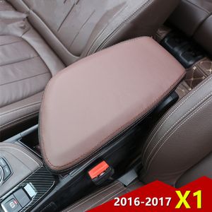 Ensemble de couverture décorative pour boîte d'accoudoir Central de voiture, pour BMW X1 2016 – 17, coussin Anti-salissure en cuir, accessoires automobiles