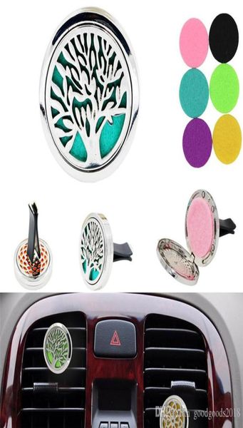 Charger de voiture Aromathérapie à huile essentielle Diffuseurs Clip avec des coussinets en feuilles Perfume Boîte de locket Clip au hasard 20 Boîte de conception Pack To8692968385