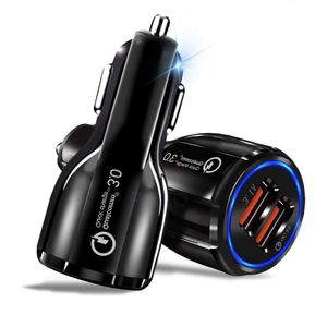 Chargeur de voiture double ports USB 5V 3.1A chargeur de voiture Charge rapide 3.0 chargeur USB de téléphone portable pour iPhone