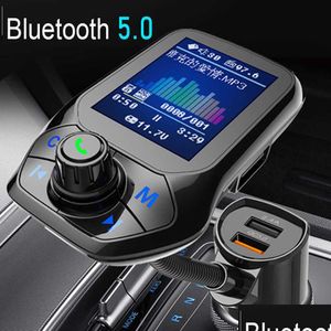 Autolader mp3 muziekspeler Bluetooth 5 ontvanger FM Zender Dual USB QC3.0 Lading U Disk / TF -kaart Lossless Drop Delivery Mobil Dhx5Q