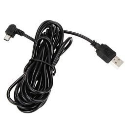 Auto-opladen gebogen mini-/micro-USB-kabel voor auto DVR-camera videorecorder / GPS / PAD / mobiel, kabellengte 3,5 m (11,48 ft)