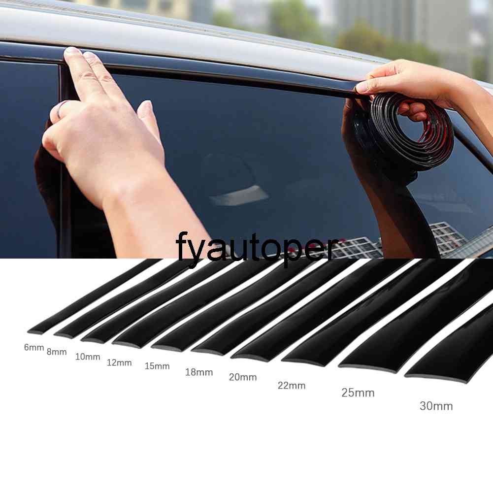 Car Chrome Decorative Strips Auto Door Protector Anti-Collision Strip Bright Black Styling Decoration Car Chrome Moulding Trim