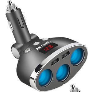 Sigarettenaansteker in de auto 3 in 1 dubbele USB-aansluiting Splitter Plug-spanningsmonitor voor smartphone Drop-levering auto's motorfietsen Auto E Otbta