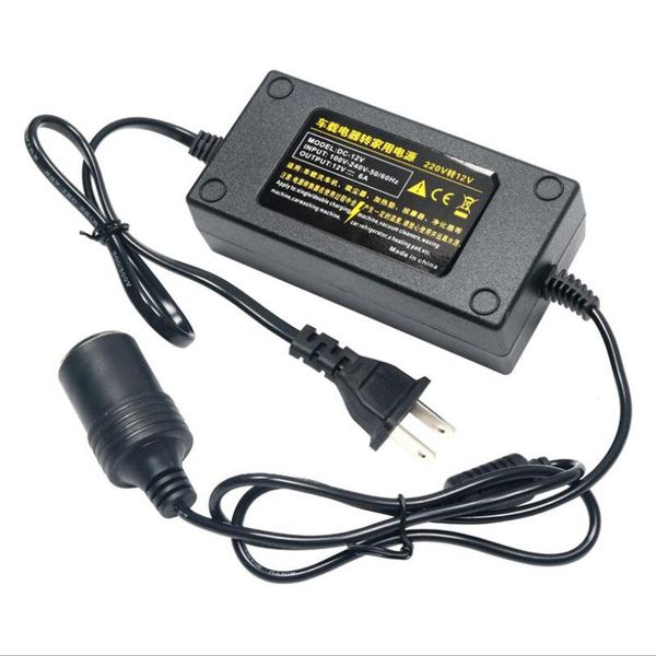 Convertidor de potencia para encendedor de cigarrillos de coche, adaptador de dos cables 5A72W, enchufe de 220v CA a 12v CC, utilizado para bomba de aire/aspiradora/encendedor de cigarrillos