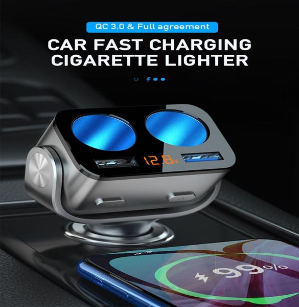 Encendedor de cigarrillos para coche, cargador divisor, USB Dual QC 30, carga rápida, 12V, enchufes para encendedor de cigarrillos automático, adaptador de corriente, enchufe 1606505