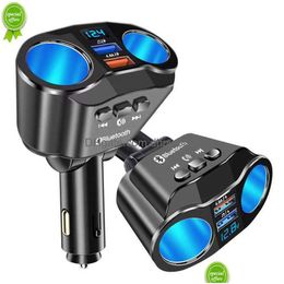 Allume-cigare de voiture, chargeur répartiteur double Usb Qc 3.0, Charge rapide, transmetteurs Fm 12V, Bluetooth, prises d'appel mains libres, livraison directe