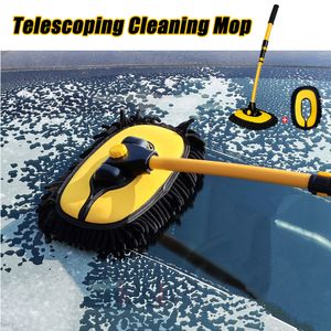 Cepillo de limpieza de coche que detalla el cepillo ajustable para lavado de coches telescópico mango largo fregona de limpieza escoba de chenilla accesorios para automóviles