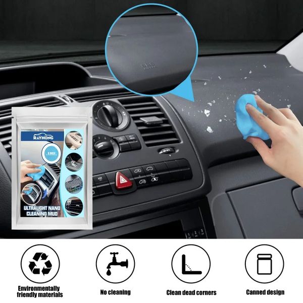 Gel de limpieza para coche, limpiador de teclado reutilizable, ventilación de aire automática, eliminación de detalles interiores, masilla de limpieza, limpiador de teclado para coche