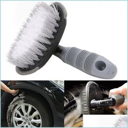 Outils de nettoyage de voiture 1Pc Spoke Camion Moto Alliage Roue Brosse Pneu Jante Moyeu Propre Plastique Enduit Fil Lavage Outil De Lavage Drop Delivery Dhetl