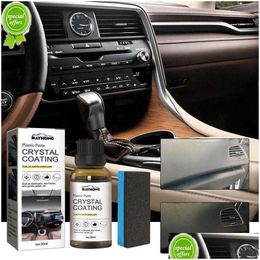 Outils de nettoyage de voiture 30 ml plastique remis à neuf agent de revêtement de cristal panneau de cire intérieur rénové rechapage livraison directe Automo Dhfdn