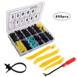 Outils de nettoyage de voiture 605pcs Attaches mixtes Panneau de garniture de porte Pare-chocs Rivet Clips Retenue Pousser Moteur ER Fender Fixation Drop Livraison Aut Dhubp