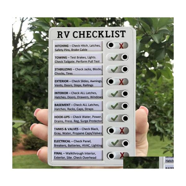 Outils De Nettoyage De Voiture Portable Rv Checklist Note Board Corvées Amovibles Réutilisable Creative Pad Pour La Maison Cam Voyager Elder Care Drop De Dhkxa