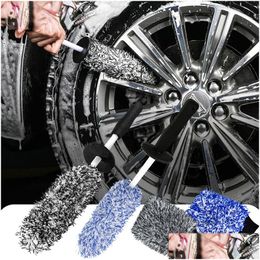 Outils de nettoyage de voiture lavage des roues en microfibre pinceau Brosse gants sans glissement