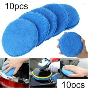 Outils de nettoyage de voiture lavage des solutions de polissage de polissage durable en mousse de mousse d'éponge Kits de remplacement d'équipement microfibre 10pcs Supplies Drop Deli Dhkea