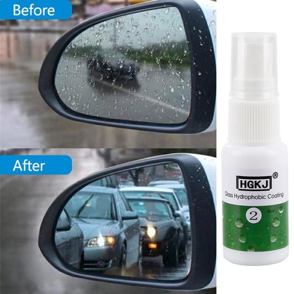 Outils de nettoyage de voiture imperméable à l'eau anti-pluie Agent anti-buée revêtement de verre pare-brise rétroviseur vitres latérales pulvérisation HGKJ-2-20ml