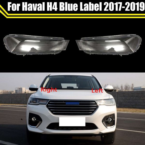 Bâche de voiture coque de phare lentille transparente abat-jour verre de phare pour grande muraille Haval H4 étiquette bleue 2017 2018 2019