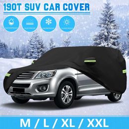 Cubiertas para automóviles 190T Universal Suv Cubierta completa para automóvil Invierno Nieve Impermeable Protector solar Rasguño Cubierta a prueba de polvo Cubierta protectora para automóvil al aire libre J220907